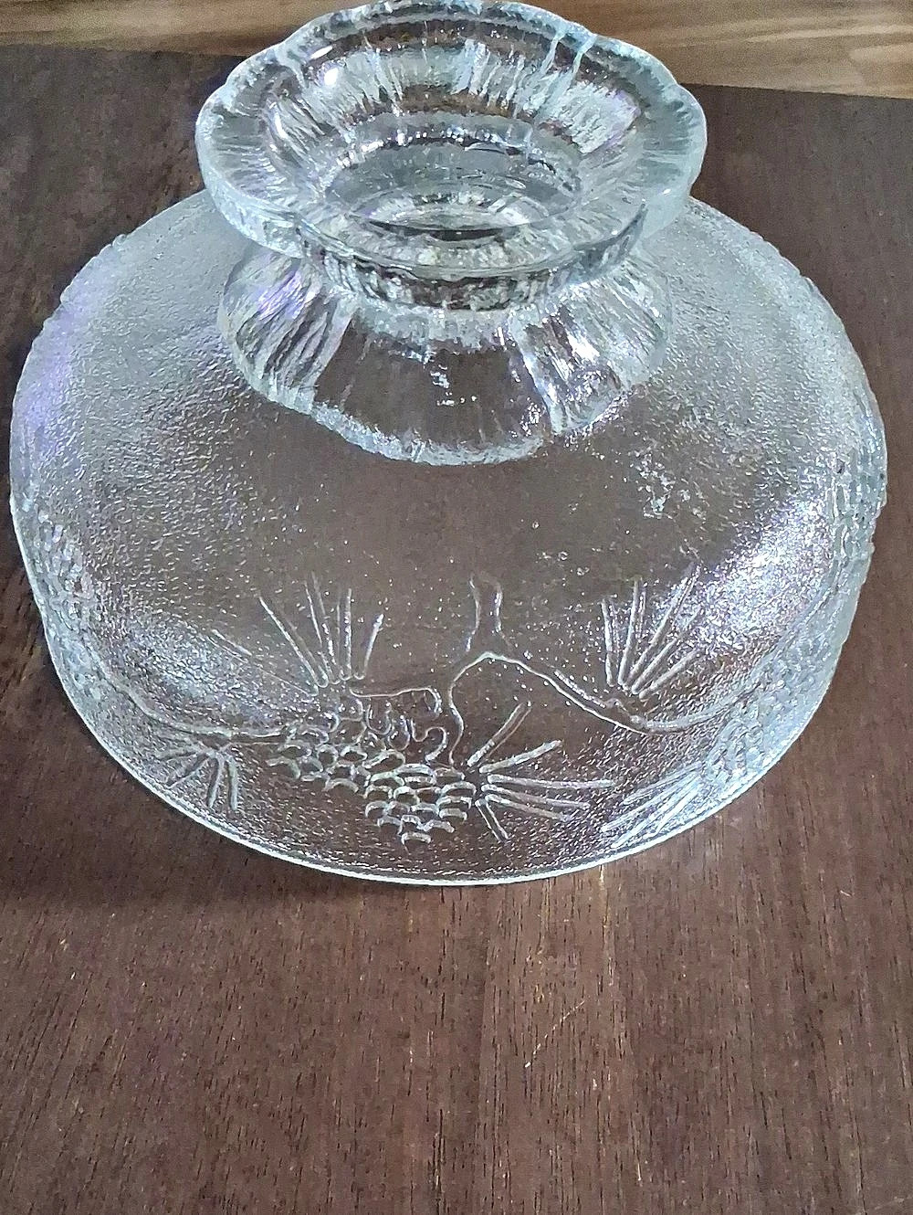 Indiana Glass Tiara Ponderosa Pine Footed Serving Bowl Small